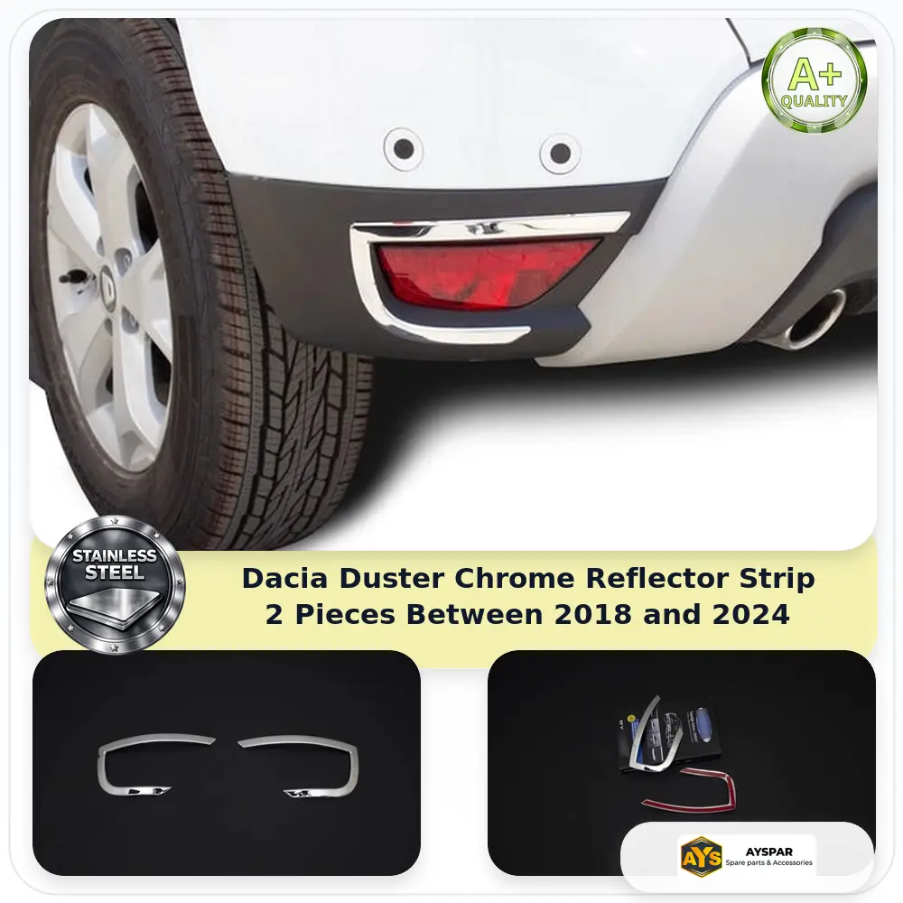 Dacia Duster Chrome Reflektör Çıtası 2 Parça 2018-2024 Arası