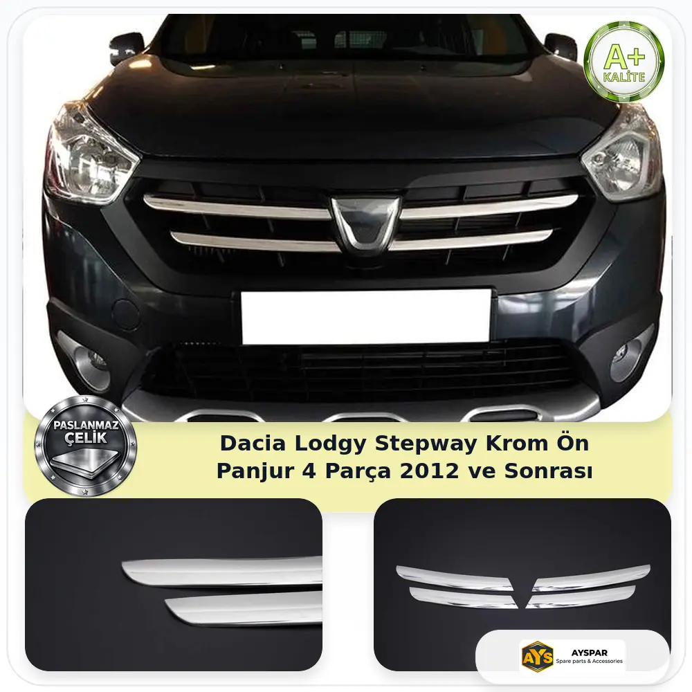 Dacia Lodgy Stepway Krom Ön Panjur 4 Parça 2012 ve Sonrası
